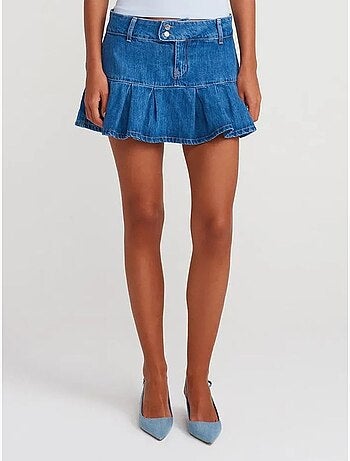 Jupe skater en denim, taille mi-haute, mini dilvin