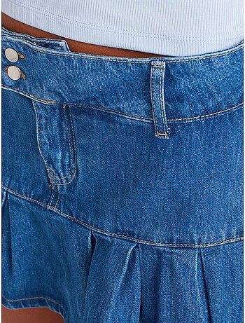 Jupe skater en denim, taille mi-haute, mini dilvin
