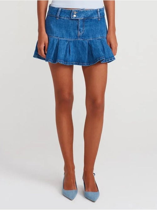 Jupe skater en denim, taille mi-haute, mini dilvin - Kiabi Jupe skater en denim, taille mi-haute, mini dilvin - Kiabi