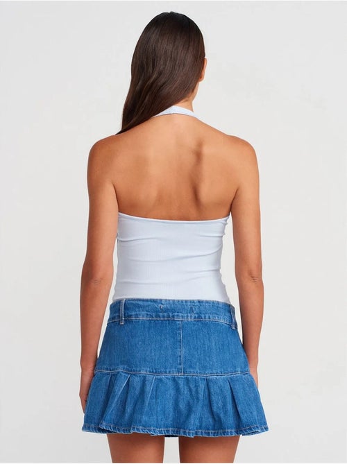 Jupe skater en denim, taille mi-haute, mini dilvin - Kiabi Jupe skater en denim, taille mi-haute, mini dilvin - Kiabi