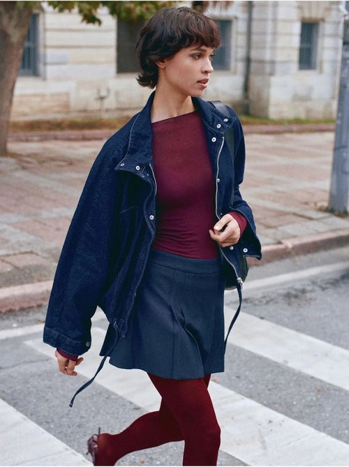 Jupe Skater Mini À Taille Haute - Kiabi