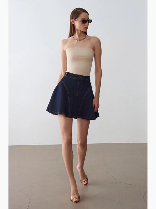 Jupe skater mini taille haute dilvin - Kiabi Jupe skater mini taille haute dilvin - Kiabi