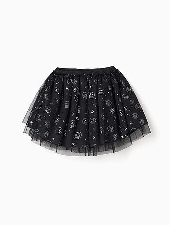 Jupe superposée en tulle à motif de citrouille scintillant