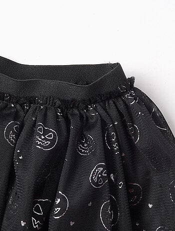 Jupe superposée en tulle à motif de citrouille scintillant