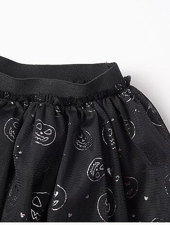 Jupe superposée en tulle à motif de citrouille scintillant