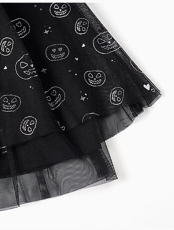 Jupe superposée en tulle à motif de citrouille scintillant