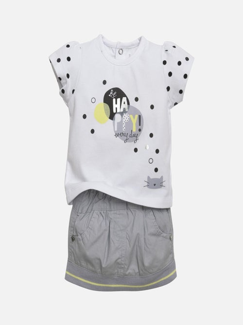 JUPE + T-SHIRT GRIS - Kiabi