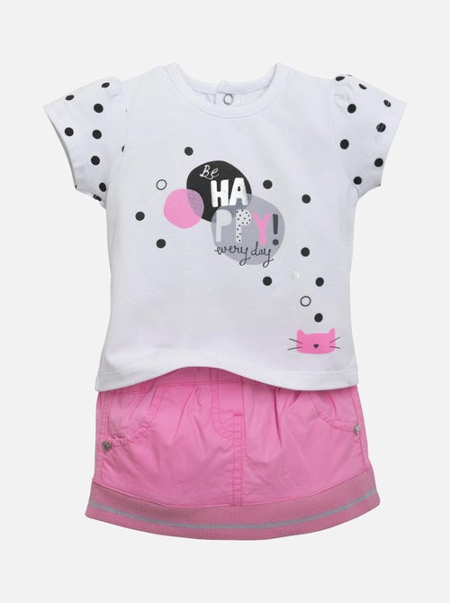 JUPE + T-SHIRT GRIS - Kiabi