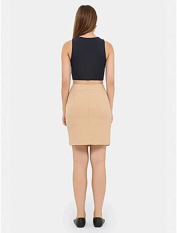 Jupe taille haute sans coutures avec fente
