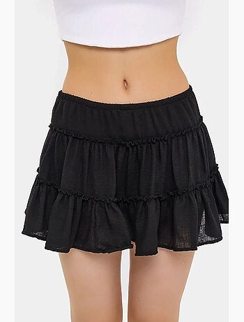 Jupe tissée à volants et taille élastique hiccup