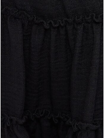 Jupe tissée à volants et taille élastique
