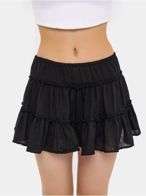 Jupe tissée à volants et taille élastique - Kiabi Jupe tissée à volants et taille élastique - Kiabi