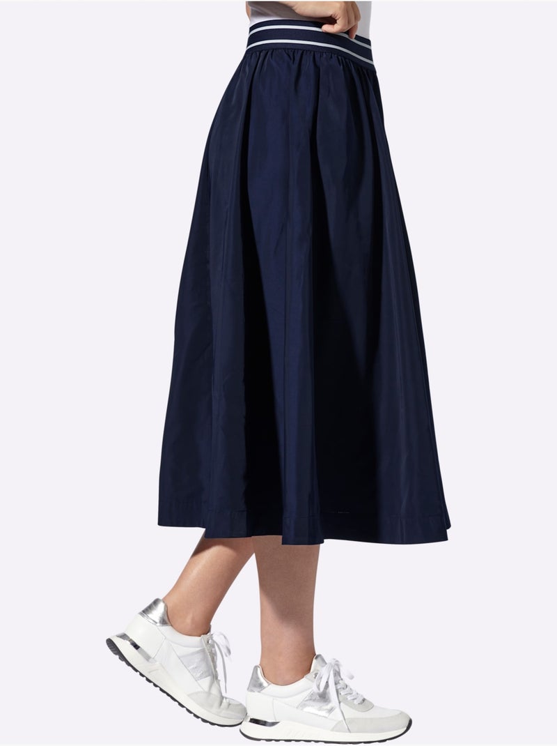 Jupe Tissée Brillance Discrète - Taille Standard - Helline Bleu marine - Kiabi