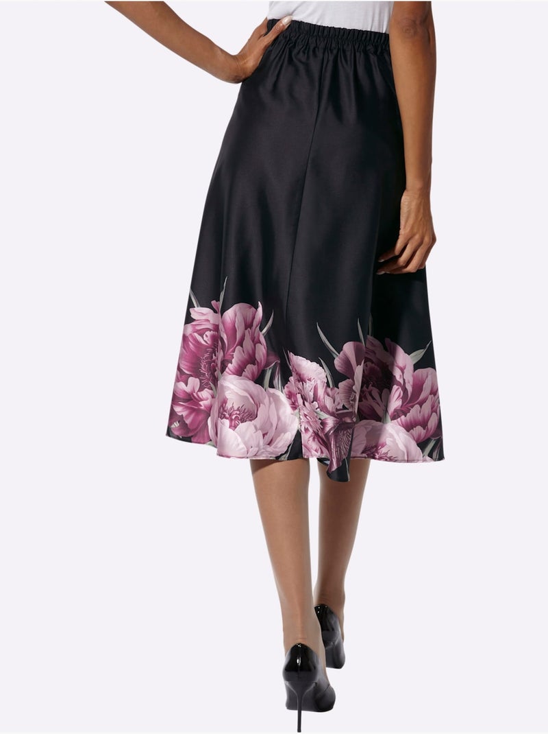 Jupe tissée entretien très facile - taille standard - helline Noir Rose - Kiabi