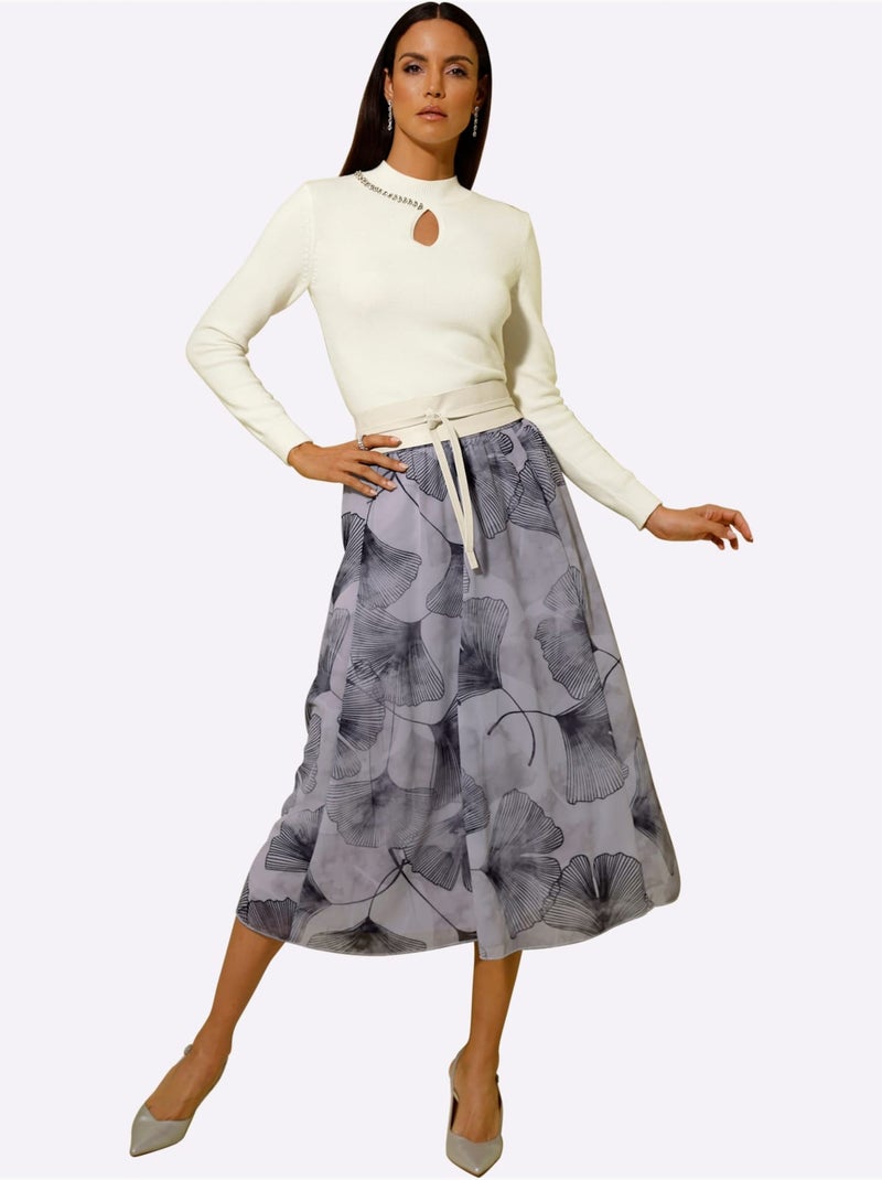 Jupe Tissée Polyester Recyclé - Taille Standard - Helline Gris clair - Kiabi