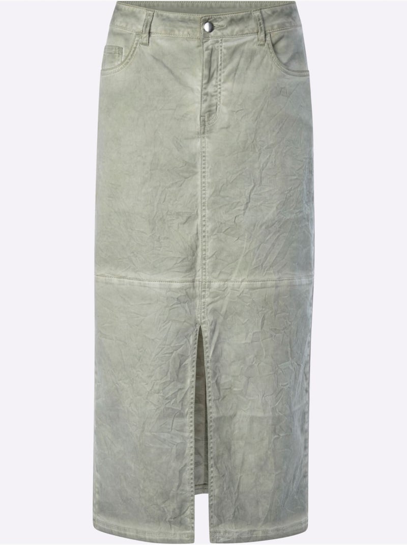 Jupe Tissée Qualité Coton - Taille Standard - Helline Kaki - Kiabi