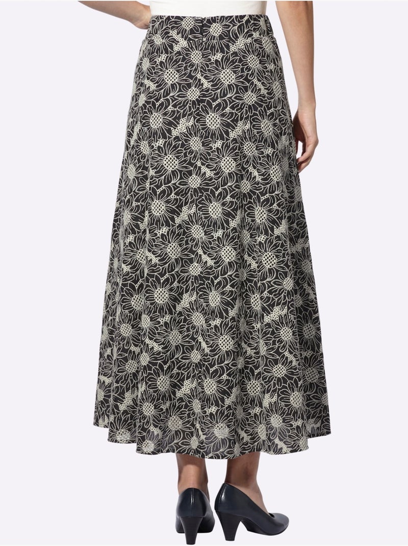 Jupe Tissée Qualité Tissée - Taille Standard - Helline Noir Ecru - Kiabi