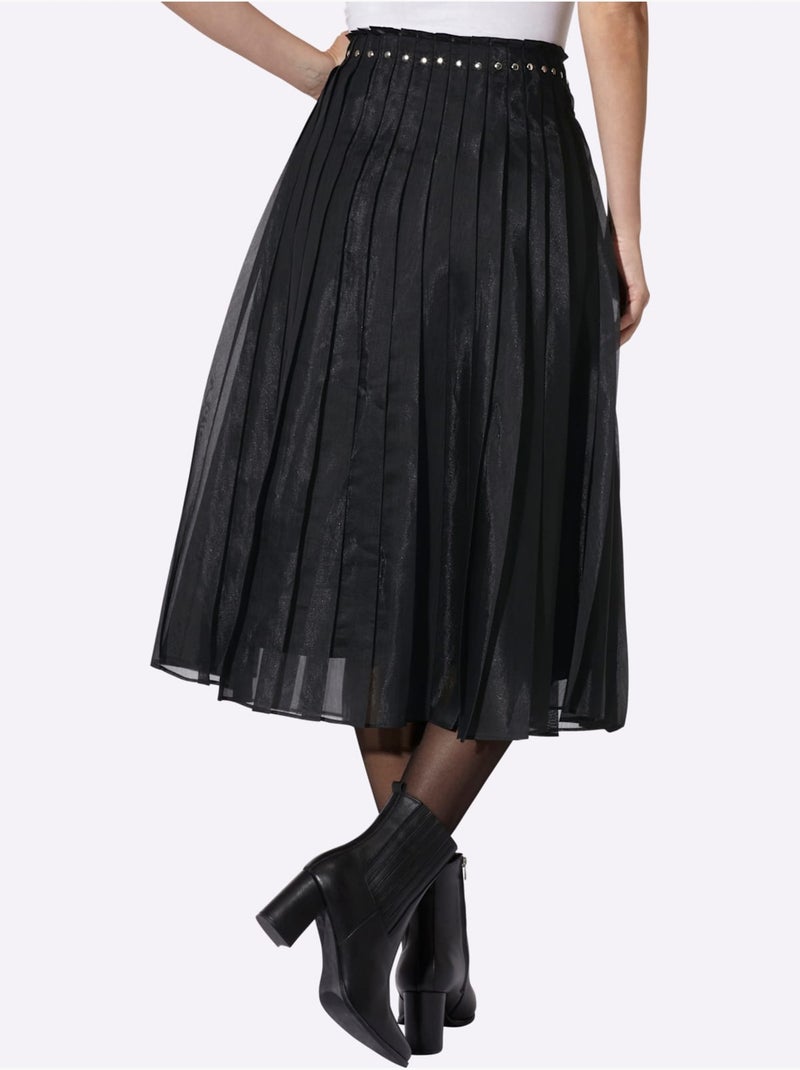 Jupe tissée rivets décoratifs - taille standard - helline Noir - Kiabi