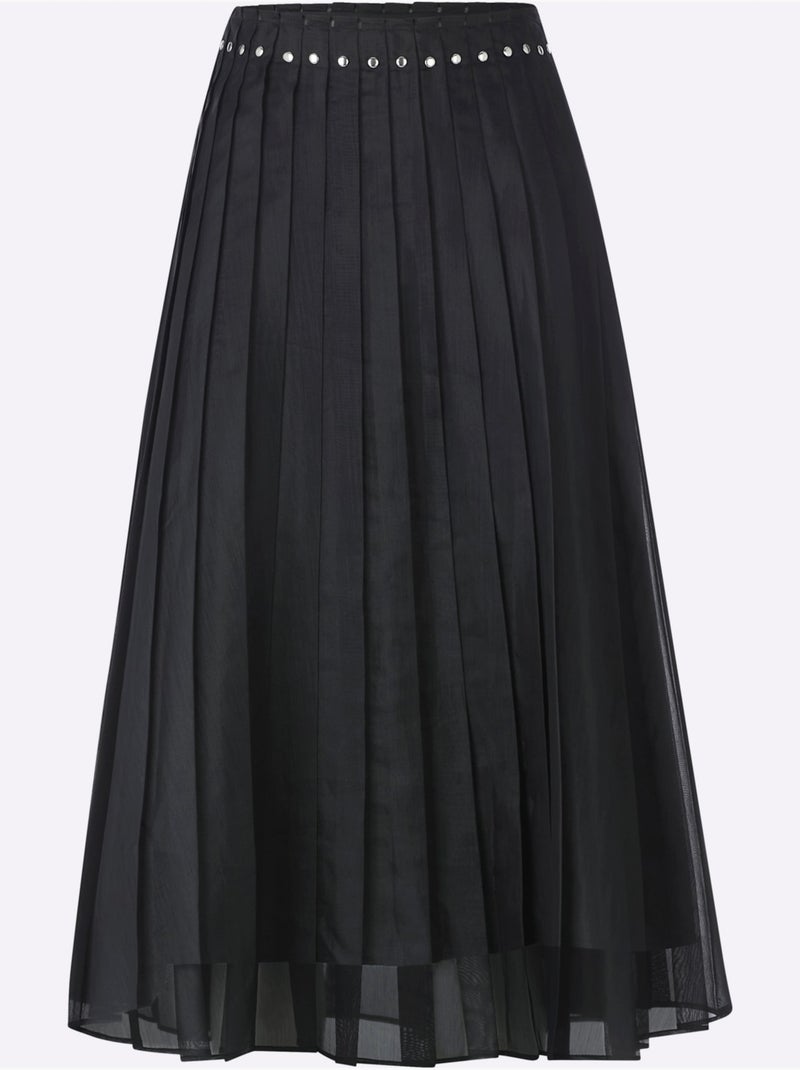 Jupe tissée rivets décoratifs - taille standard - helline Noir - Kiabi