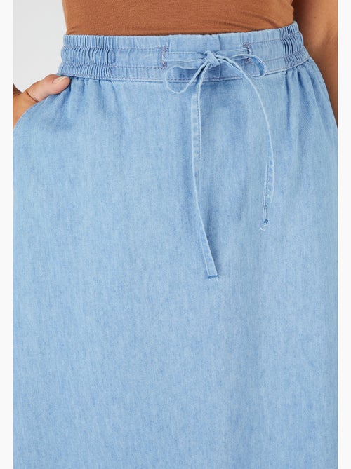 Jupe tissu chambray - Damart - Kiabi