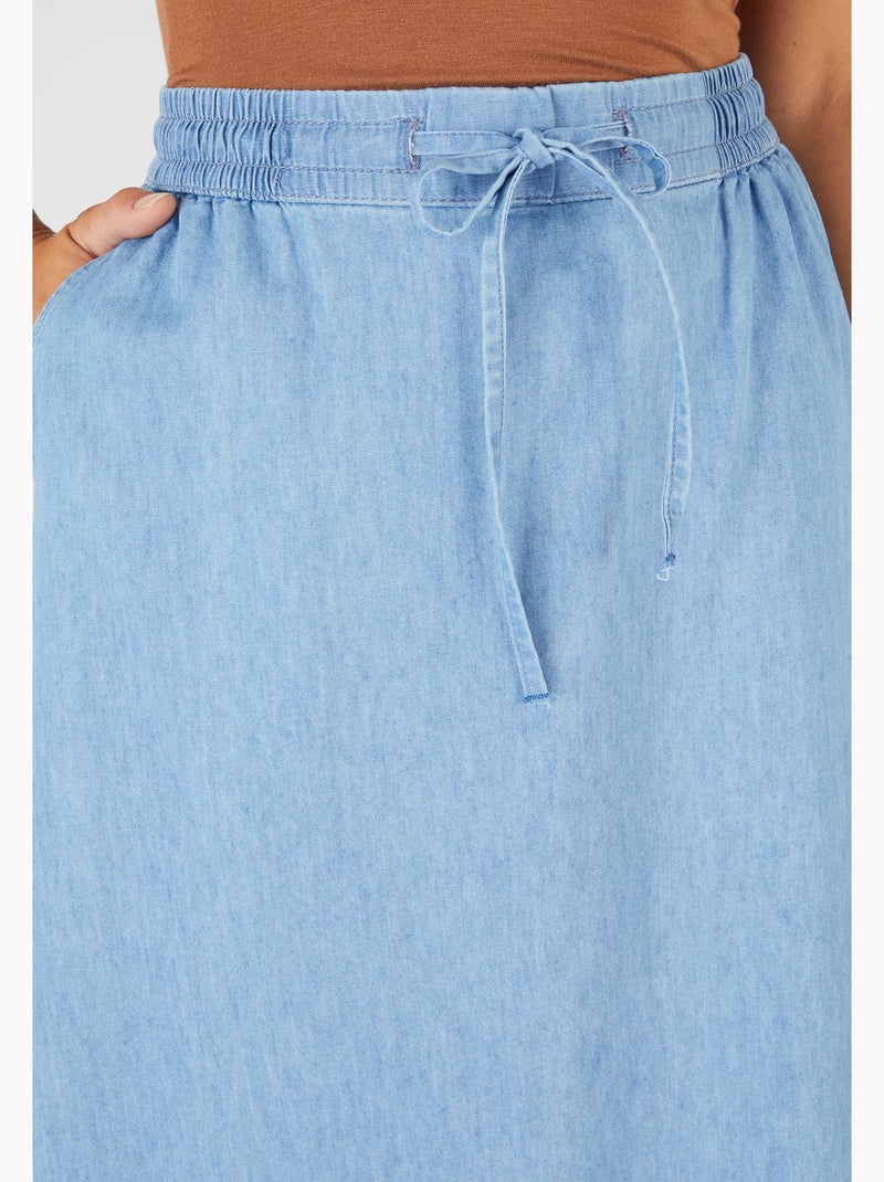 Jupe tissu chambray - Damart Bleu clair - Kiabi