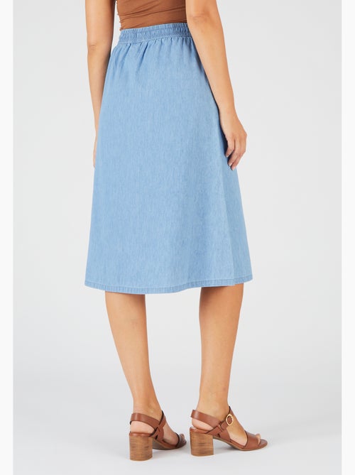 Jupe tissu chambray - Damart - Kiabi