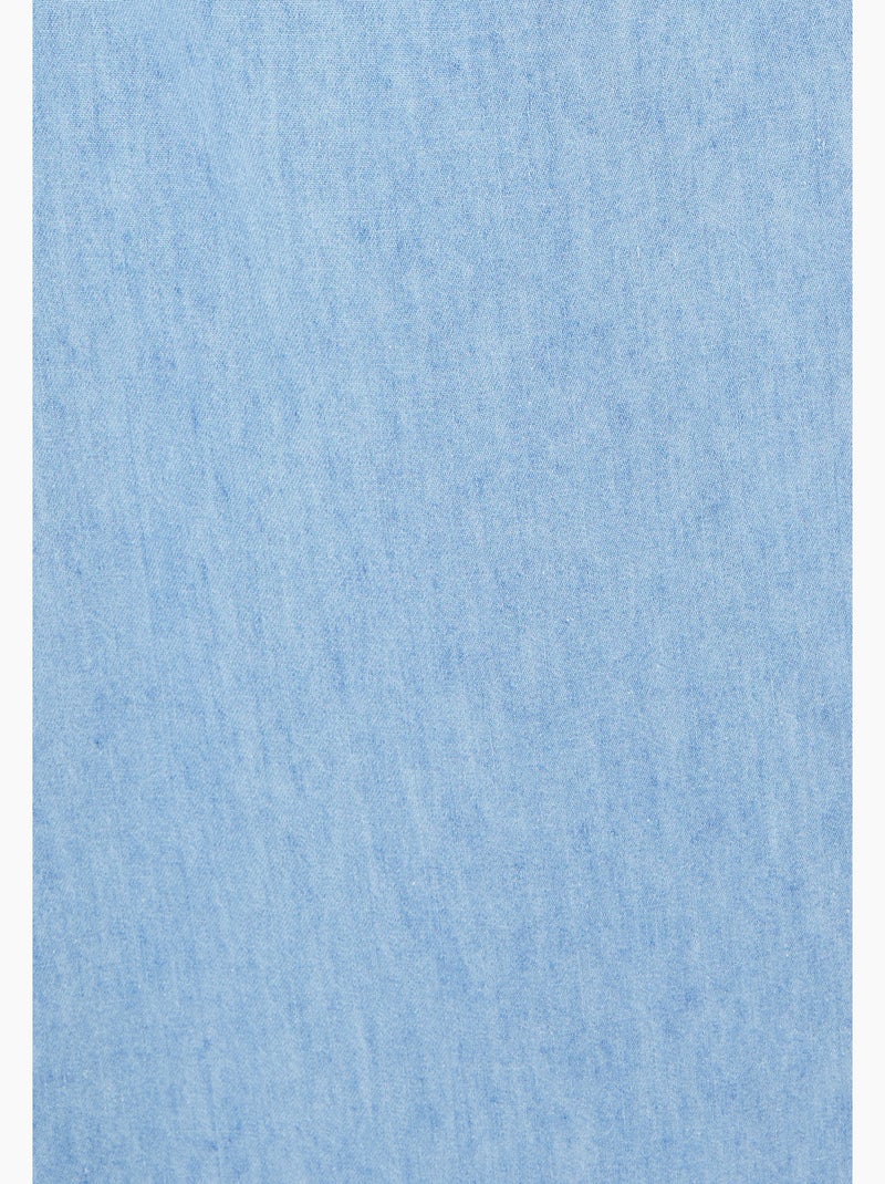 Jupe tissu chambray - Damart Bleu clair - Kiabi