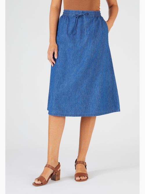 Jupe tissu chambray - Damart - Kiabi