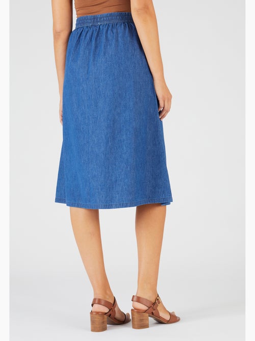 Jupe tissu chambray - Damart - Kiabi