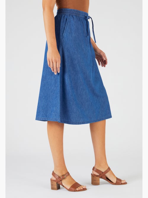 Jupe tissu chambray - Damart - Kiabi