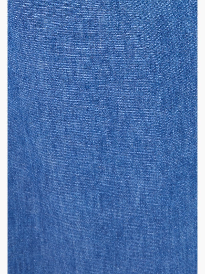 Jupe tissu chambray - Damart Bleu denim - Kiabi
