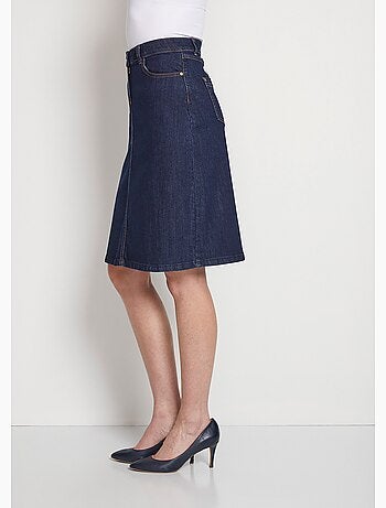 Jupe trapèze en jean stretch - Afibel