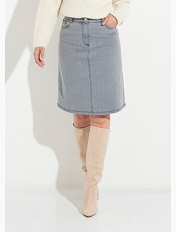 Jupe trapèze en jean stretch - Afibel
