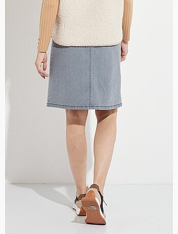 Jupe trapèze en jean stretch - Afibel