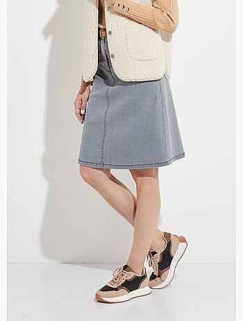 Jupe trapèze en jean stretch - Afibel