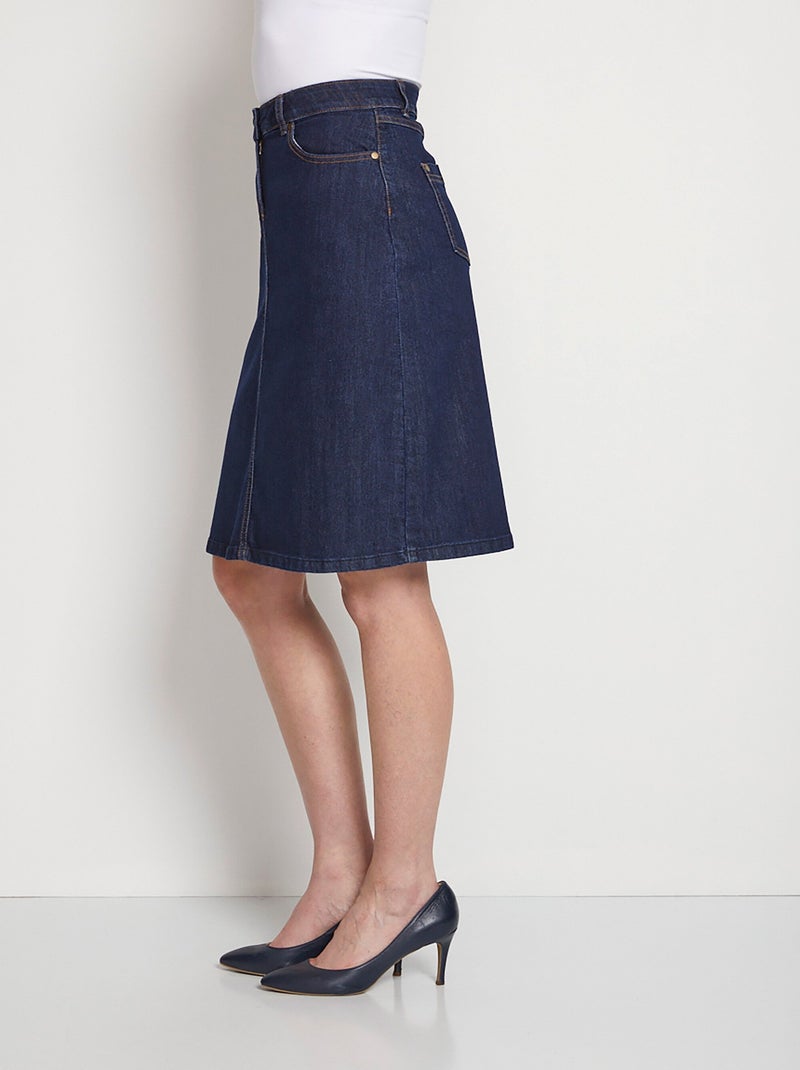 Jupe trapèze en jean stretch - Afibel Indigo - Kiabi