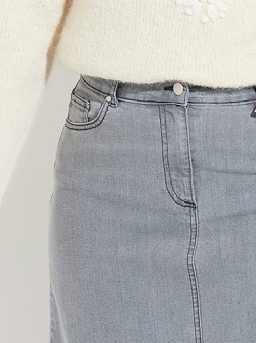 Jupe trapèze en jean stretch - Kiabi