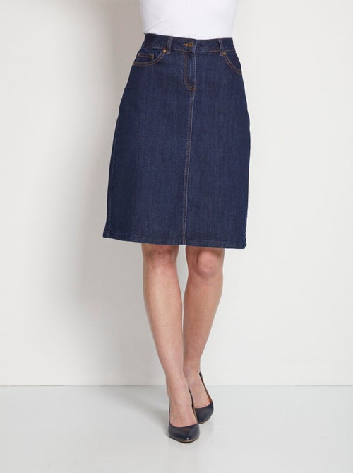Jupe trapèze en jean stretch - Kiabi