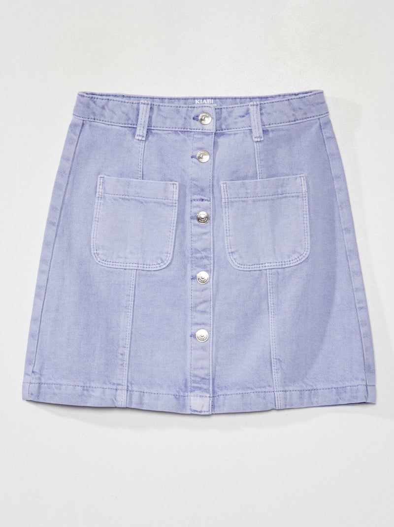 Jupe trapèze en jean Violet - Kiabi