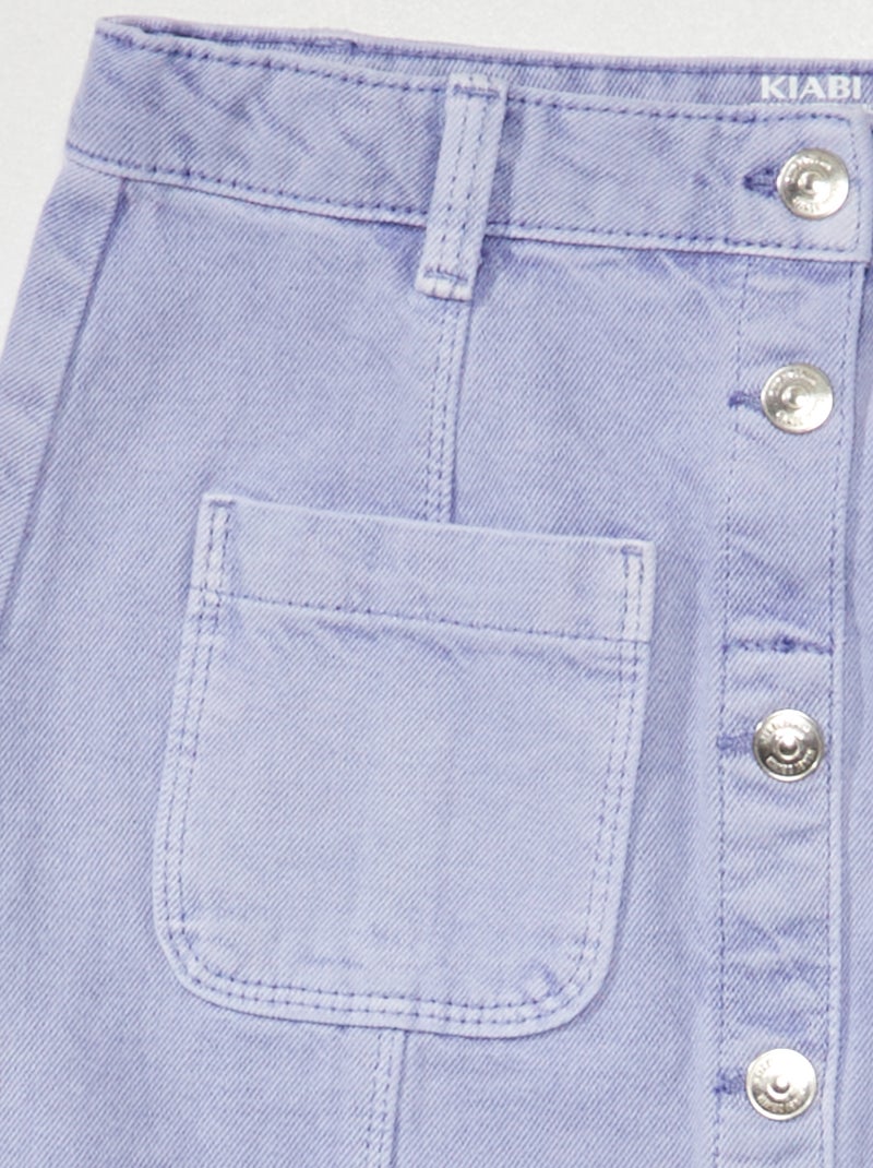 Jupe trapèze en jean Violet - Kiabi