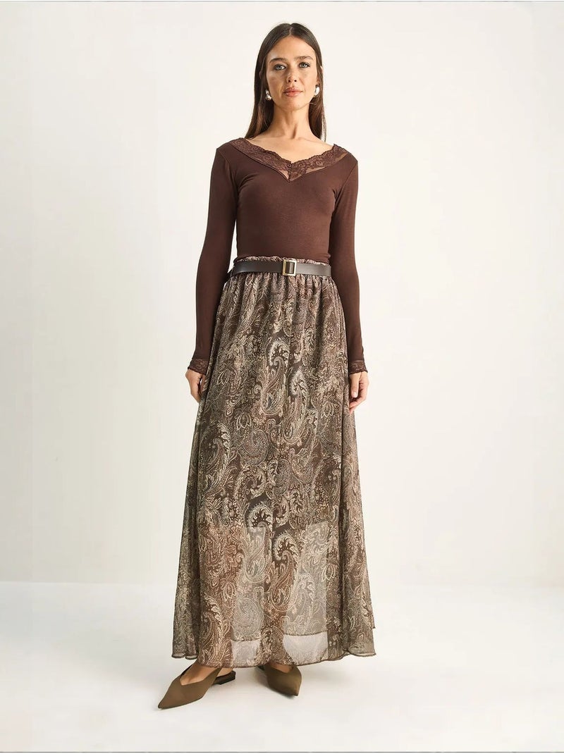 Jupe trapèze en mélange coton lucci Multicolore - Kiabi