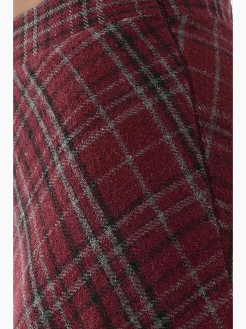 Jupe trapèze maxi à carreaux avec fermeture éclair hiccup Rouge bordeaux - Kiabi