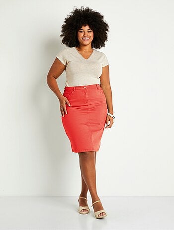 Jupe trapèze mi longue 5 poches