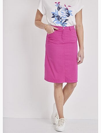 Jupe trapèze mi longue 5 poches