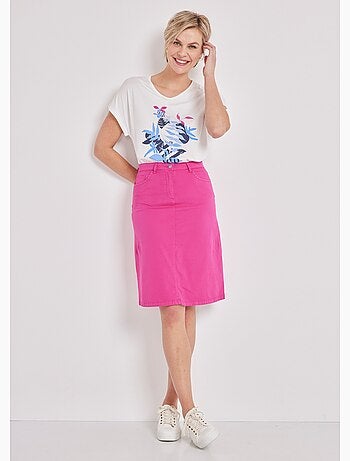 Jupe trapèze mi longue 5 poches