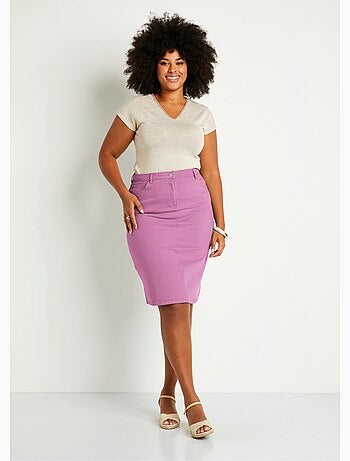 Jupe trapèze mi longue 5 poches