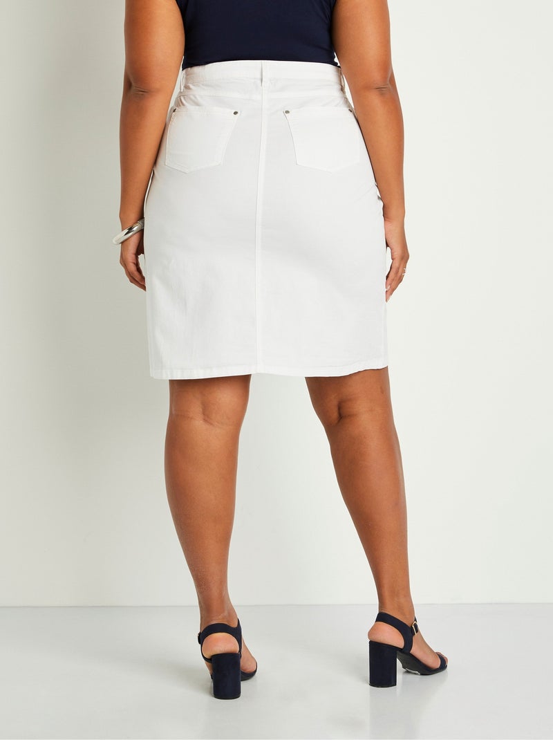 Jupe trapèze mi longue 5 poches Blanc - Kiabi