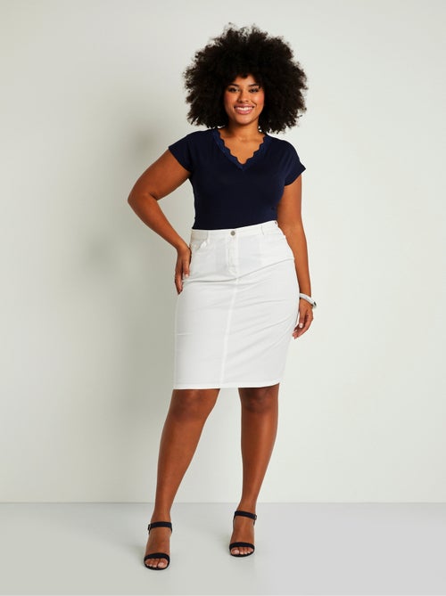 Jupe trapèze mi longue 5 poches - Kiabi