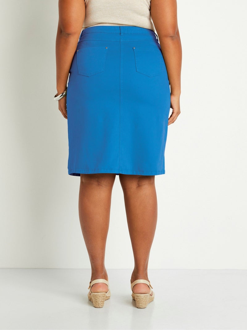 Jupe trapèze mi longue 5 poches Bleu - Kiabi