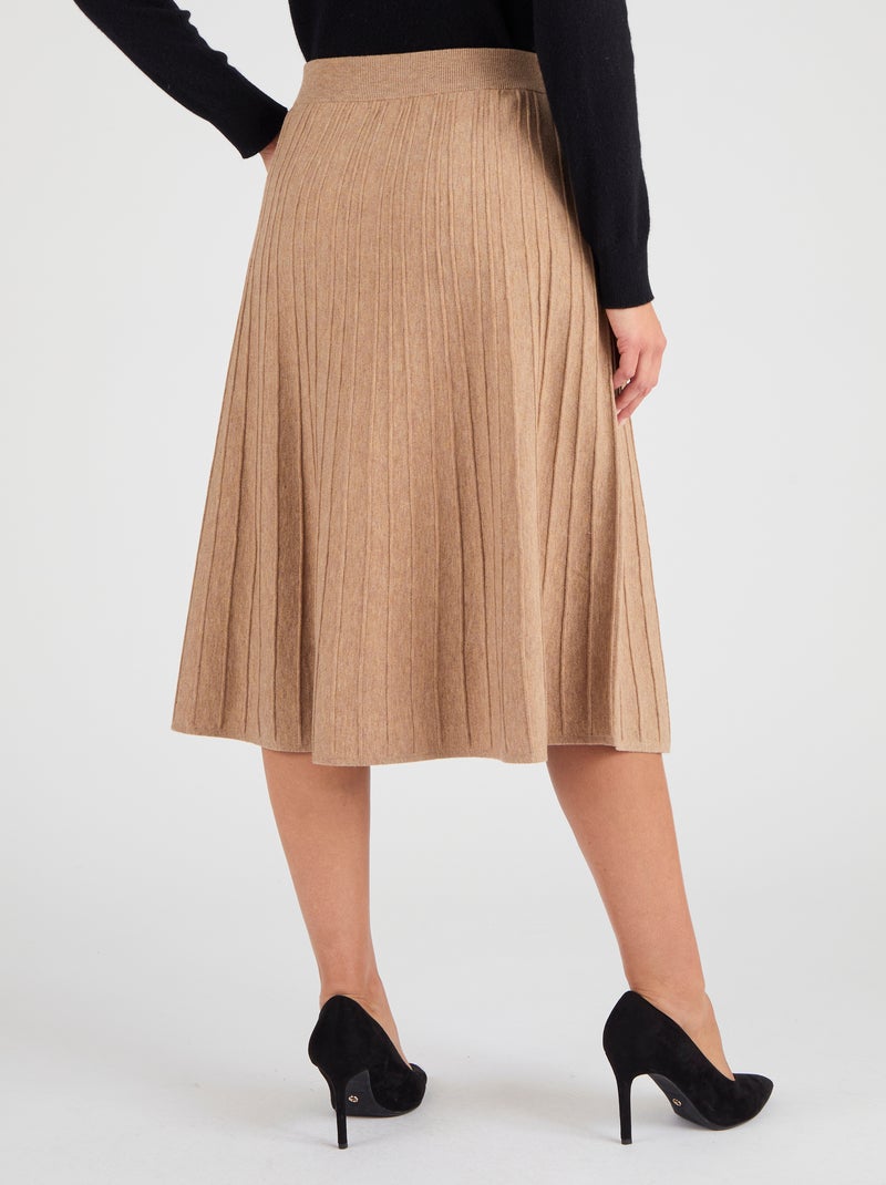 Jupe tricot nervuré Thermolactyl - Damart Marron - Kiabi